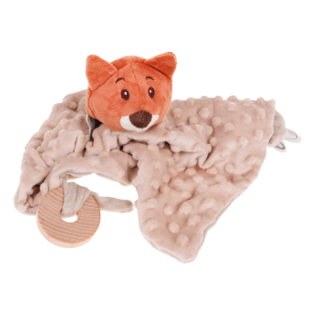 Zestaw sensoryczny 4w1 dla Niemowląt 0+ Miękki Kocyk + 2 Zawieszki z Drewnem + Drążek z zawieszkami